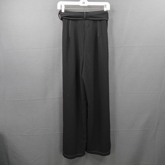 Blue Rain Womens Pants Large Black Wide Leg Flowy Y2K High Rise Quiet Luxury NEW - Picture 3 of 10